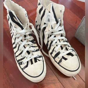 Zebra high-top platform converse